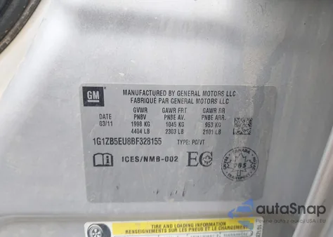 2011 Chevrolet Malibu Ls from USA, damaged, VIN 1G1ZB5EU8BF328155